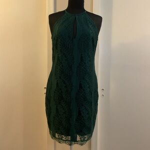 ☀️Heartloom Green Lace Halter Short Dress Size Medium NWT